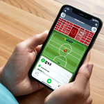 **A person using a goal management app on their phone, tracking habits with game-like rewards.** (Focus: Digital tools for goal tracking, gamification)